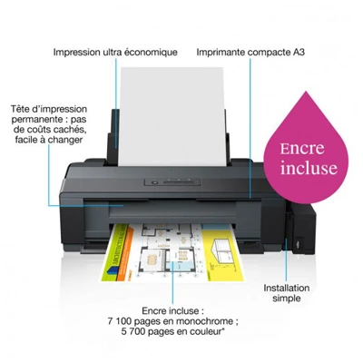 Imprimante EPSON à réservoir intégré L1300 Couleur - Livraison Tunisie | IDEAL INFORMATIQUE