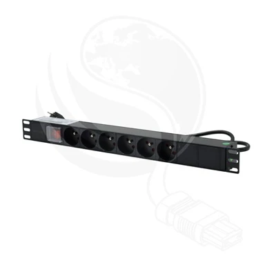 Multiprises 6 Prises Rackable 1U 19 avec Interrupteur - Livraison Tunisie | IDEAL INFORMATIQUE