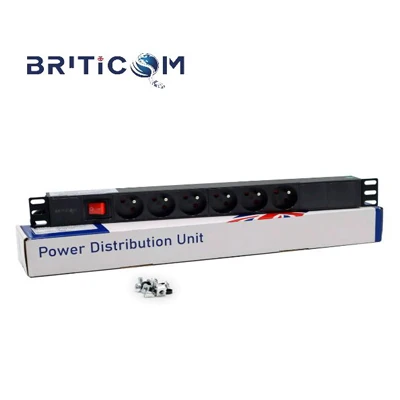 Multiprises 6 Prises Rackable 1U 19 avec Interrupteur - Livraison Tunisie | IDEAL INFORMATIQUE