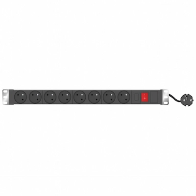 Multiprise Rackable W&T 2260A 8 Prises Avec Interrupteur Noir - Livraison Tunisie | IDEAL INFORMATIQUE