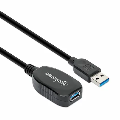 Rallonge USB MANHATTAN Mâle Vers Femelle USB 3.0 SUPERSPEED 5M - Livraison Tunisie | IDEAL INFORMATIQUE