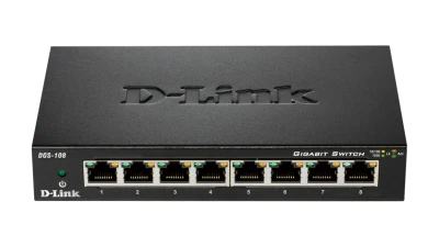 Switcheur D-LINK 8 port Gigabit Unmanaged Metal Réf: DGS-108/E - Livraison Tunisie | IDEAL INFORMATIQUE
