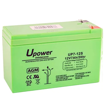 Batterie pour Onduleur 12V-7AH/20hr Upower (UP7-12S) - Livraison Tunisie | IDEAL INFORMATIQUE