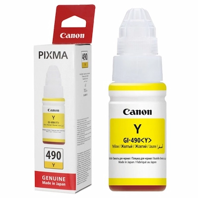 Bouteille d'encre Original Canon GI 490 J - Jaune (GI-490-J) - Livraison Tunisie | IDEAL INFORMATIQUE