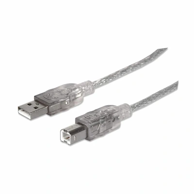 Câble MANHATTAN USB2.0 AM-BM Transparent 16,5ft/5m - Livraison Tunisie | IDEAL INFORMATIQUE