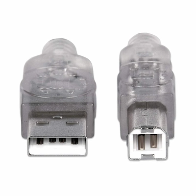 Câble MANHATTAN USB2.0 AM-BM Transparent 16,5ft/5m - Livraison Tunisie | IDEAL INFORMATIQUE