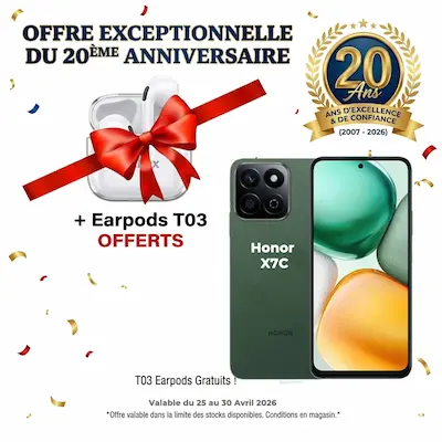 Smartphone HONOR X7c 4G 8Go 256Go - Livraison Tunisie | IDEAL INFORMATIQUE