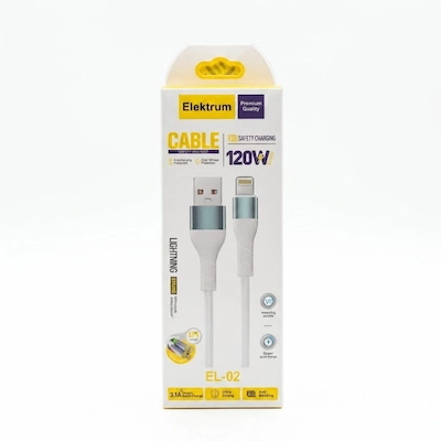 CABLE ELEKTRUM EL02 120W LIGHTNING - Livraison Tunisie | IDEAL INFORMATIQUE