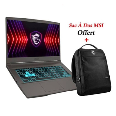 PC Portable Gamer MSI Thin 15 B13UCX i5 13è Gén 8Go RTX 2050 - Livraison Tunisie | IDEAL INFORMATIQUE