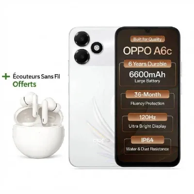 Smartphone OPPO A6c 4Go 128Go 4G - Livraison Tunisie | IDEAL INFORMATIQUE