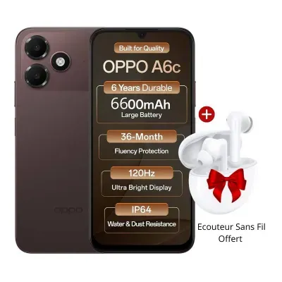 Smartphone OPPO A6c 4Go 128Go 4G - Livraison Tunisie | IDEAL INFORMATIQUE