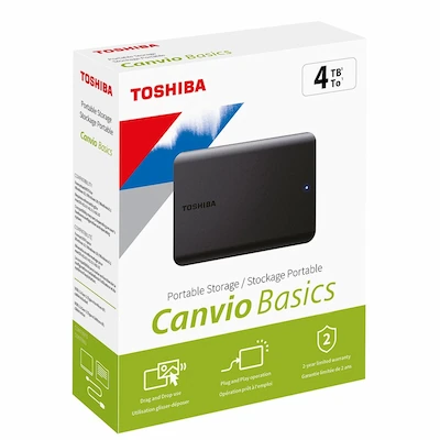 Disque Dur Externe TOSHIBA Canvio Basics 4To 2.5'' USB 3.2 Gen 1 - Livraison Tunisie | IDEAL INFORMATIQUE