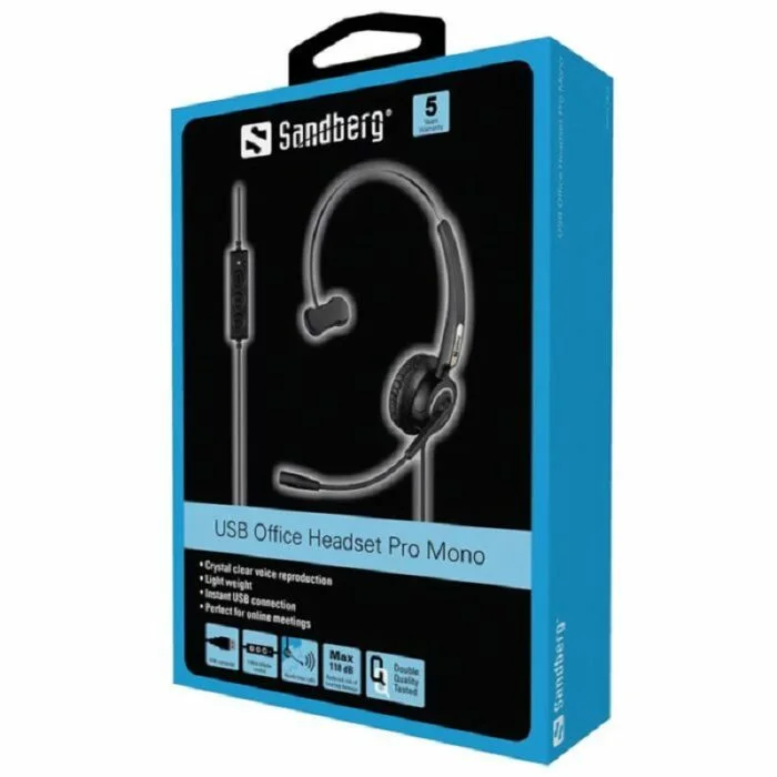 CASQUE FILAIRE SANDBERG PRO MONO 126-14 USB USB - Livraison Tunisie | IDEAL INFORMATIQUE