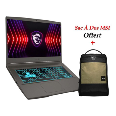 Pc Portable Gamer Msi Thin 15 i7 13éme 8G RTX2050 512SSD - Livraison Tunisie | IDEAL INFORMATIQUE
