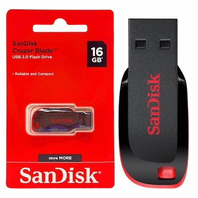 Flash Disk SANDISK Cruzer Blade 16Go USB 2.0 - Livraison Tunisie | IDEAL INFORMATIQUE
