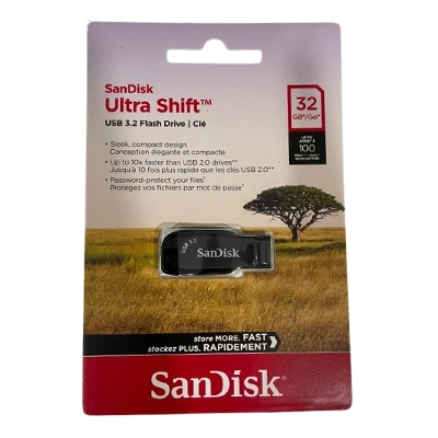 Flash Disk SANDISK Ultra Shift 32Go USB 3.2 - Livraison Tunisie | IDEAL INFORMATIQUE